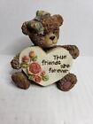Teddy Bear True Friends Are Forever Ceramic Resin Figurine 