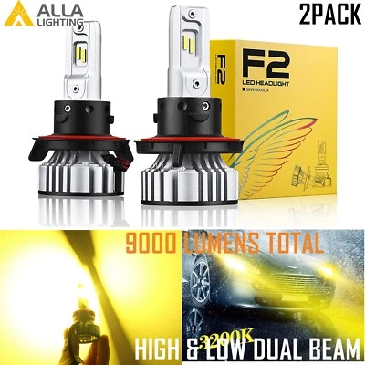 Alla Lighting H13 YELLOW LED Headlight Headlamp Light Bulb Full/High Low Beam - Image 1 of 4