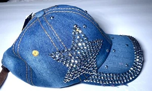 Olivia & Kate Sparkle Star Denim Baseball Cap - Imagen 1 de 4