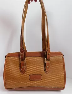 Dooney & Bourke Cabriolet British Brown Perforated Leather Satchel Shoulder Bag - Picture 1 of 7