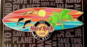 2025 HARD ROCK CAFE KEY WEST SUNSET DOLPHIN SURFBOARD LE PIN - Bild 1 von 2