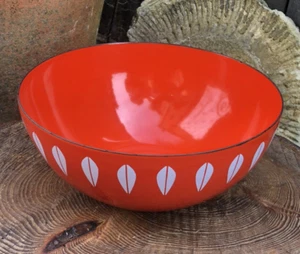 Vintage Norwegian Cathrine Holm enamel bowl lotus 1960's mid century modern 8"wd - Picture 1 of 5