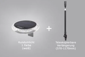 Set: Rundumlicht LED 1 Farbe weiß + Teleskopverlängerung (570-1170mm) Akku Solar - Imagen 1 de 1
