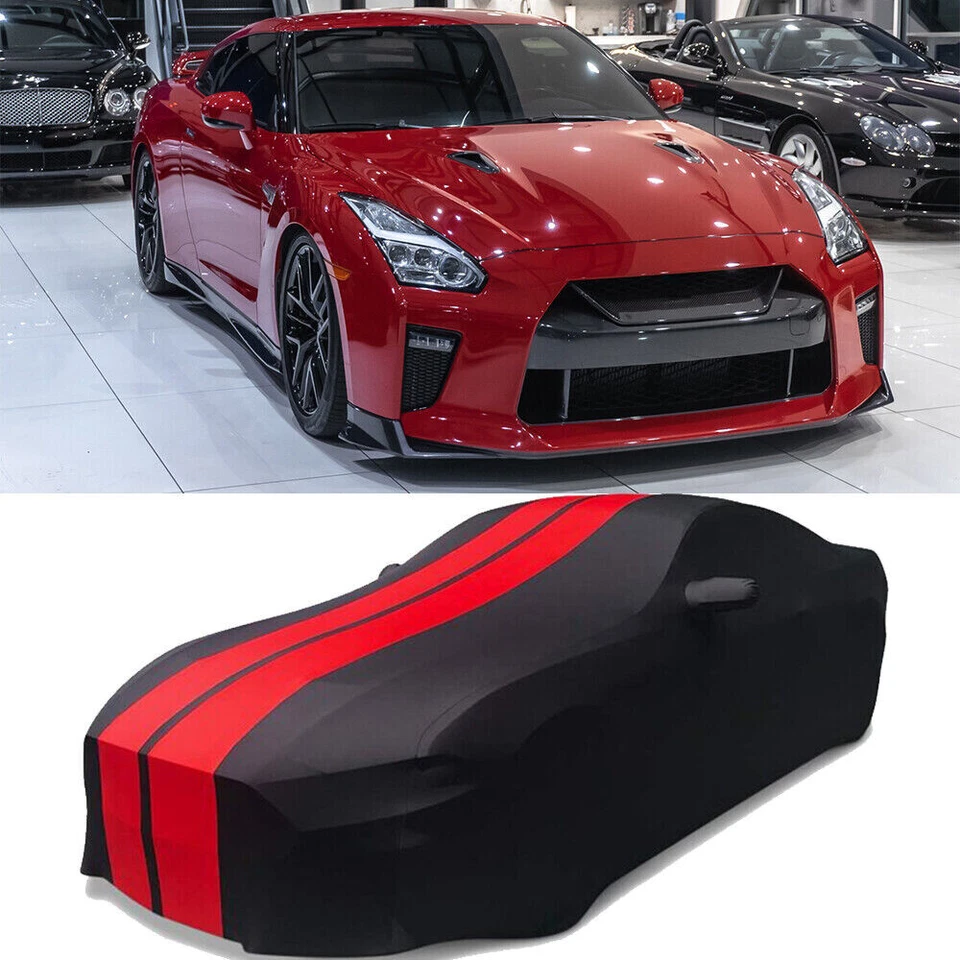 For Nissan GT-R Premium Coupe 09-21 Indoor Car Cover Dustproof Satin Stretch Red Foto 1 de 4