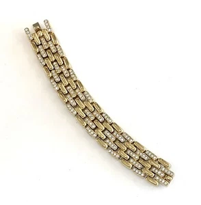 Vintage Ciner schweres goldfarbenes Armband mit Strass signiert - Bild 1 von 5