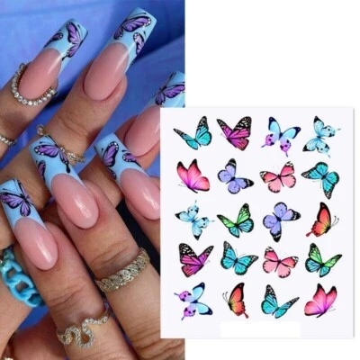 NAIL WATER DECALS EASTER Nail Art Wasseraufkleber Aufkleber Transfers Frühling Sommer Schmetterling Schmetterlinge 141