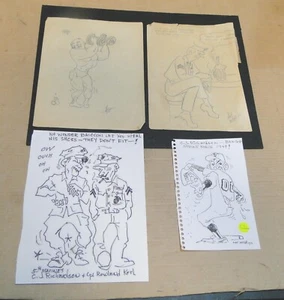 Art McKellips Original Vintage Pen/Pencil Signed Drawings, 5th Marines, Bangor - Picture 1 of 6