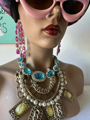 Blue Diamond 💎 CHUNKY Necklace EXQUISITE JEWELS 💎 STATUS NECKLACE (19) - Image 1 of 4