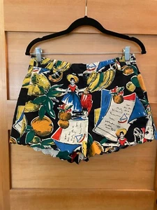J. Crew Retro Postcard Print Cotton Shorts Size 6 Scalloped Tropical Excellent - Picture 1 of 15