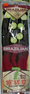 Zury 100% Brazilian Remy Human hair Straight 7pcs bundles 12"+14"+16" #OMB Red - Picture 1 of 2
