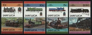 St. Lucia 1985 - Mi-Nr. 775-782 ** - MNH - Lokomotiven / Locomotives - Bild 1 von 1