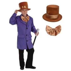 Kids Chocolate Factory Owner Costume S - XL Boys Girls Fancy Dress Book Day Week - Picture 1 of 5