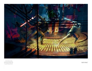 Empire Strikes Back Bespin Carbonite Jedi Duel Star Wars Artwork Giclée on Paper - Picture 1 of 1