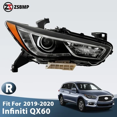 For 2019-2020 Infiniti QX60 Chrome LED Low Beam Projector Headlight Passenger Foto 1 de 4