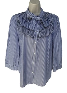 Thomas Mason® for J.Crew Multistripe Plissee Shirt Gr. 14 - Bild 1 von 6