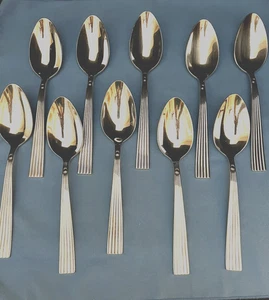 10 Cuisinart Oakmont Soup Spoons Stainless Steel Flatware 18/10 - 8" - Picture 1 of 5