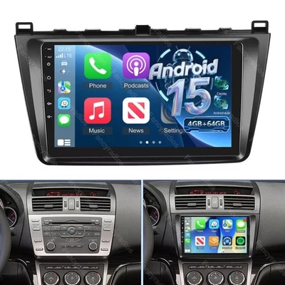 4+64 GB para Mazda 6 Carplay 2009-2013 Android 15.0 radio de coche estéreo GPS navegación WIFI Foto 1 de 4
