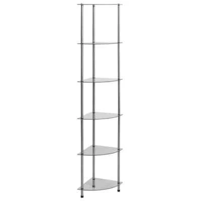 vidaXL Scaffale a 6 Livelli Trasparente 30x30x160 cm Vetro Temperato - Immagine 1 di 4