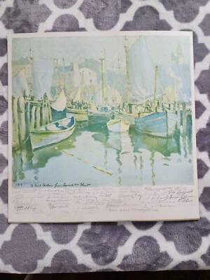 Póster SALMAGUNDI CLUB - SAMUEL T SHAW - 1919 - 40 firmas originales de artistas Foto 1 de 4