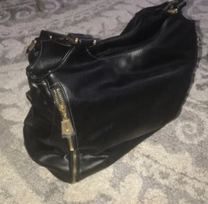 Black Leather Shoulder Bag - Picture 1 of 4