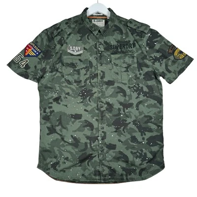 Superdry Army Tropics Camisa Con Botones Para Mujer 2XL Verde Camuflaje Foto 1 de 4