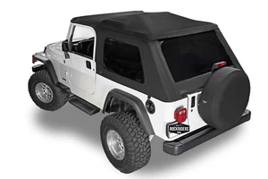 2004-2006 Wrangler Unlimited LJ Frameless Bowless Soft Top with Hardware Black - Picture 1 of 4