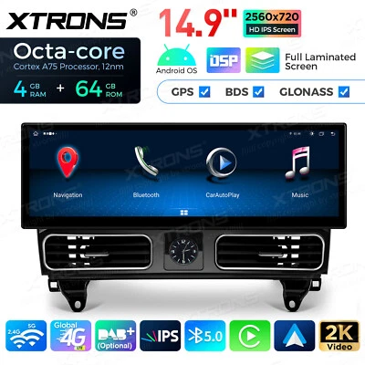 14.9" Car Screen Android 4+64GB CarPlay Retrofit For Benz ML-W166 GL-X166 NTG4.5 - Image 1 of 4
