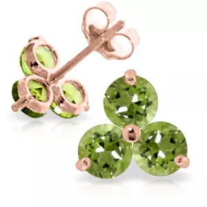 1.5 Carat 14K Solid Rose Gold Joelle Peridot Stud Earrings - Picture 1 of 3
