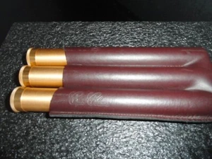 Cigar Classics Tripple Gold Cigar Tube Holder in Burgundy  Leather - Picture 1 of 9