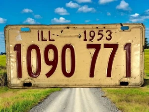 Targa Illinois 1953 solida con qualche piccolo danno - Foto 1 di 5