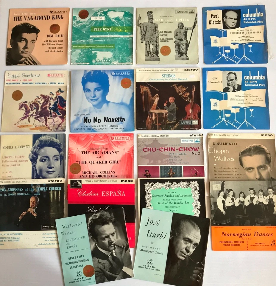 Job Lot Columbia His Masters Voice Classical and Vocal Vinyl EPs ED1 Stereo Mono - Image 1 of 4