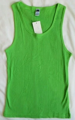 Lady Foot Locker 复古罗纹背心无袖石灰绿色女式 M — 第 1/3 张图片