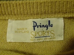 vintage PRINGLE 100% soft cashmere sweater vest MADE IN SCOTLAND mens 44 large - Picture 1 of 10