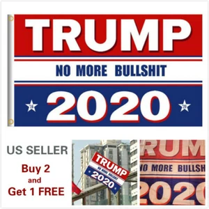 3x5 Ft Trump 2020 No More BS President Donald MAGA Flag US Red & Blue B - Picture 1 of 4