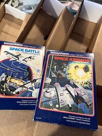 2 Vintage Intellivision Video Games Rare Collectible Gaming Lot