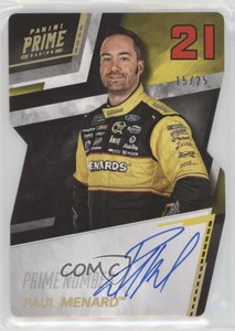 2018 Prime Racing Number Signatures Die-Cut Holo Gold /25 Paul Menard Auto