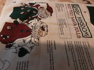 DAISY KINGDOM FABRIC CRAFT PANEL ROLY POLY SANTA DOLLS 10"  & 11 1/2" TALL - Picture 1 of 7