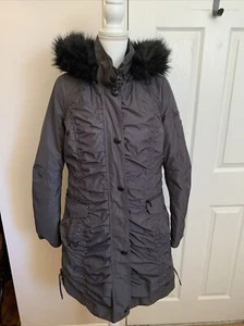 Laundry By Shelli Segal Coat Size M, Detachable Faux Fur Hood & Liner 2 In 1 - Picture 1 of 13