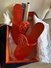 $198. Tory Burch Nib Miller Style Square Toe Tangerine Leather Sandals Sz 9 M