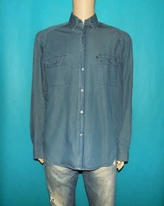 TRUSSARDI Jeanshemd klassischer Schnitt Baumwolle blau Gr. L - Bild 1 von 4
