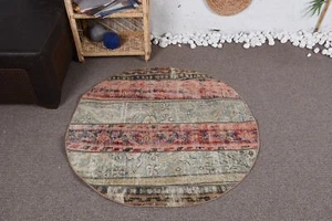 3.6x3.6 ft Small Rugs, Turkish Rugs, Colorful Rugs, Vintage Rug, Wool Rug - Picture 1 of 10