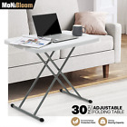 White Folding Portable TV Tray Sofa Bed Side Laptop Desk Adjustable Dinner Table