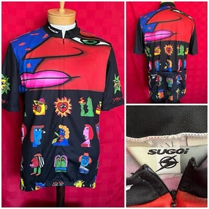 NEW SUGOI Vintage 1997 Joe Average Art Pop Size 2XL XXL Cycling Jersey Faces - Picture 1 of 16