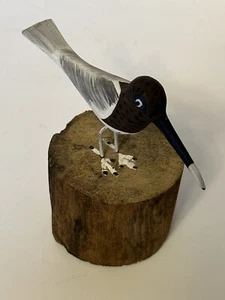 Artisan Wooden Black Tern Seabird Sculpture Coastal Decor 5” - Imagen 1 de 10