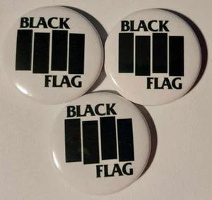 1x Black Flag Button Punkrock Hardcore HC Punk Anarchist DIY - Picture 1 of 1