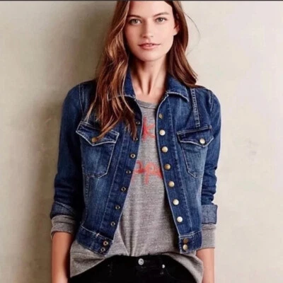 Chaqueta de mezclilla Current/Elliott “The Snap” color granero oscuro talla 0 Foto 1 de 4