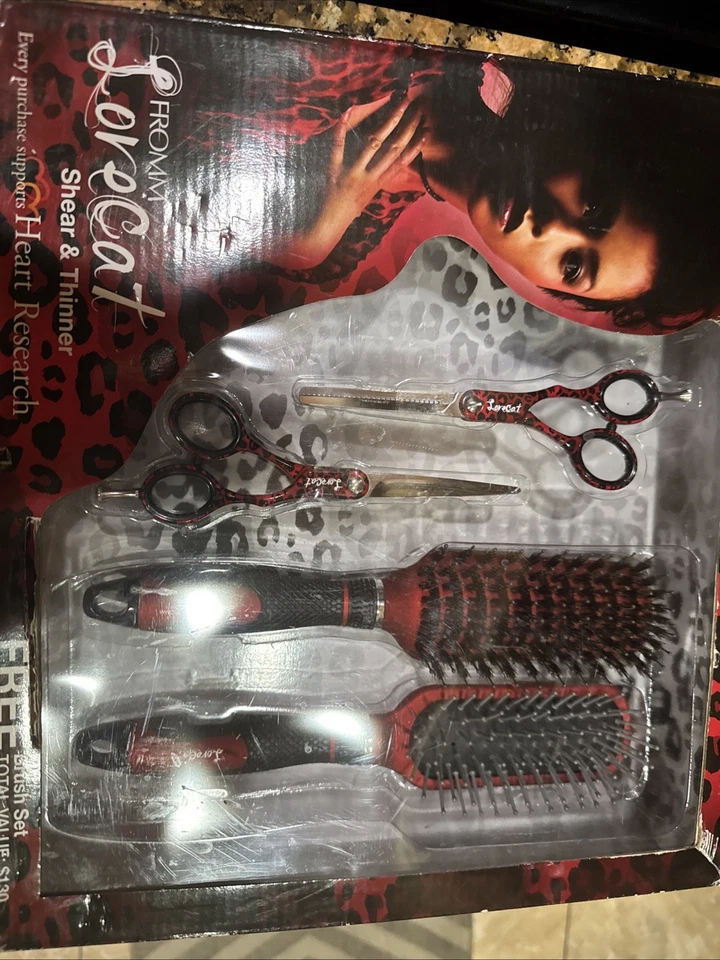 Fromm Lovecat cizalla y diluyente 5 1/4 hoja convexa mango grúa 30 dientes diluyente Foto 1 de 4