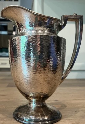 20 世纪 30 年代复古 SHEFIELD 设计 0154 美国正品锡制 10 英寸水壶 — 第 1/4 张图片