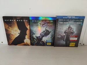 Dark Knight Trilogy Blu-Ray-Batman Begins, The Dark Knight, The Dark Night Rises - Picture 1 of 6