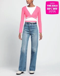 RRP€325 MSGM Wrap Cardigan Size S Pink Stretch Lightweight Knit Made in Italy - Picture 1 of 5